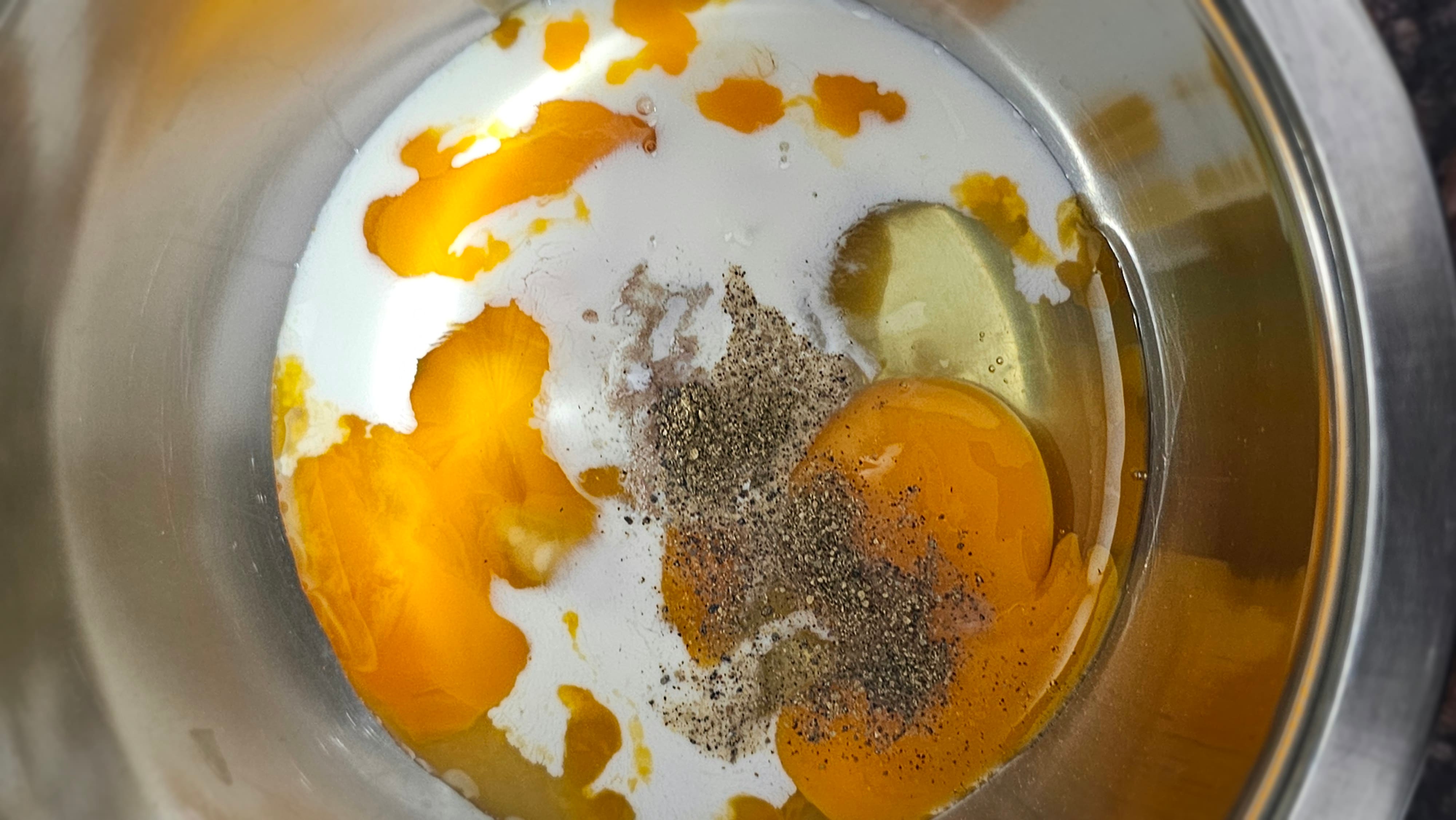 small center Egg mixture